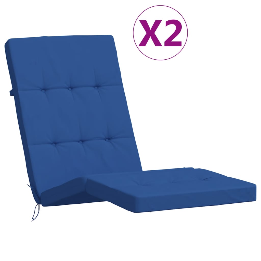 vidaXL Възглавници за столове шезлонги 2 бр кралско сини Оксфорд плат
