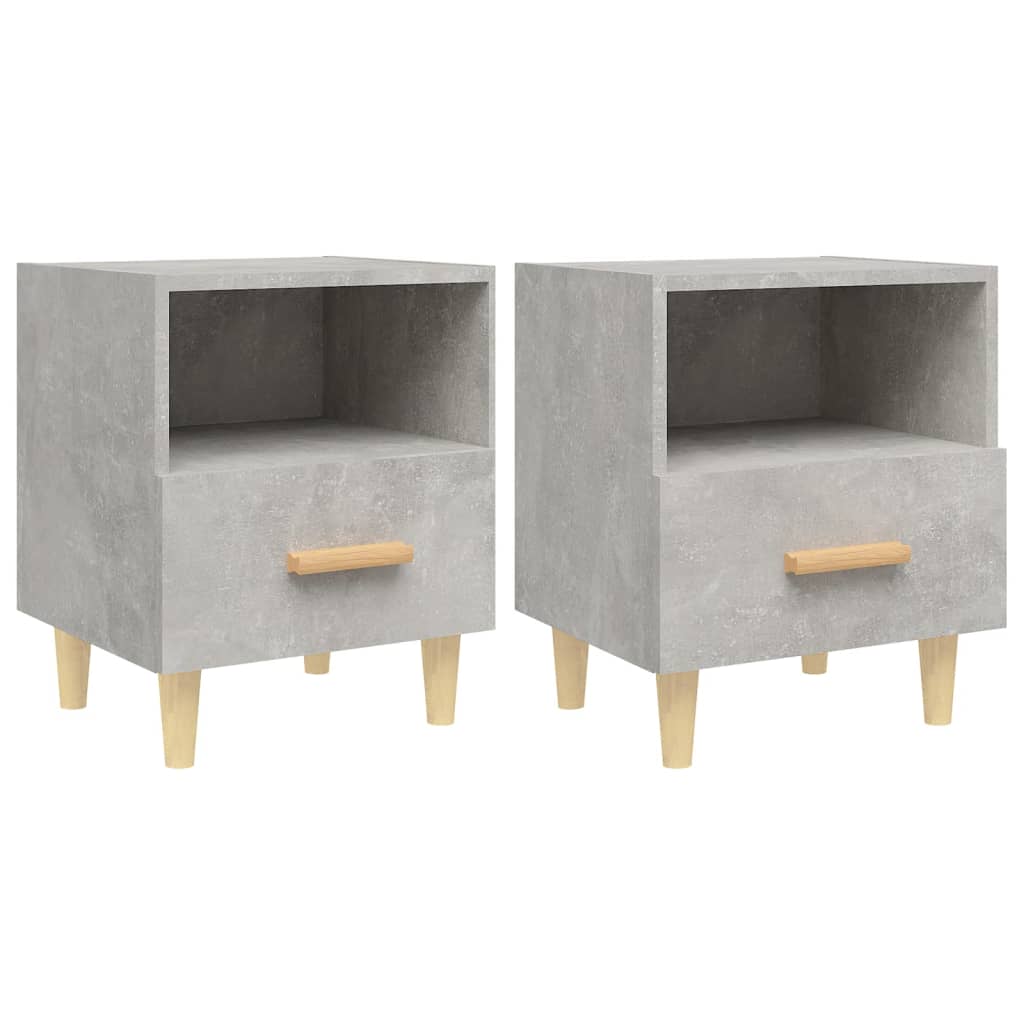 vidaXL Нощни шкафчета, 2 бр, бетонно сиво, 40x35x47 см
