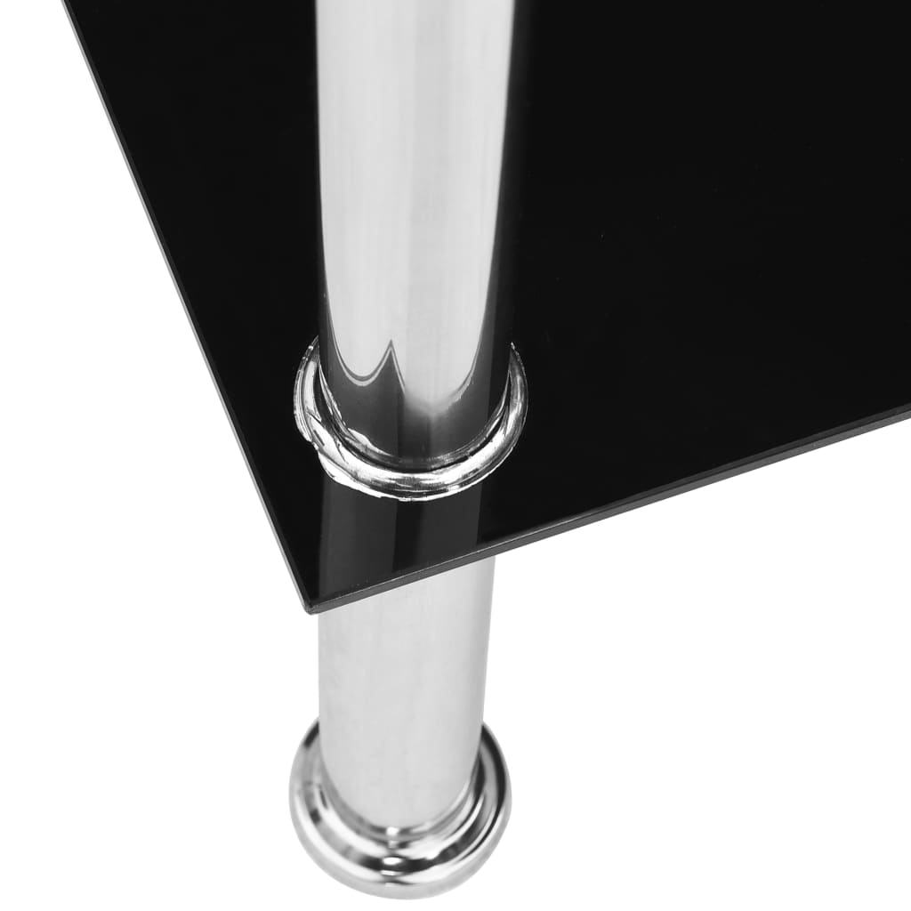 vidaXL Кафе маса, черна, 110x43x60 см, закалено стъкло