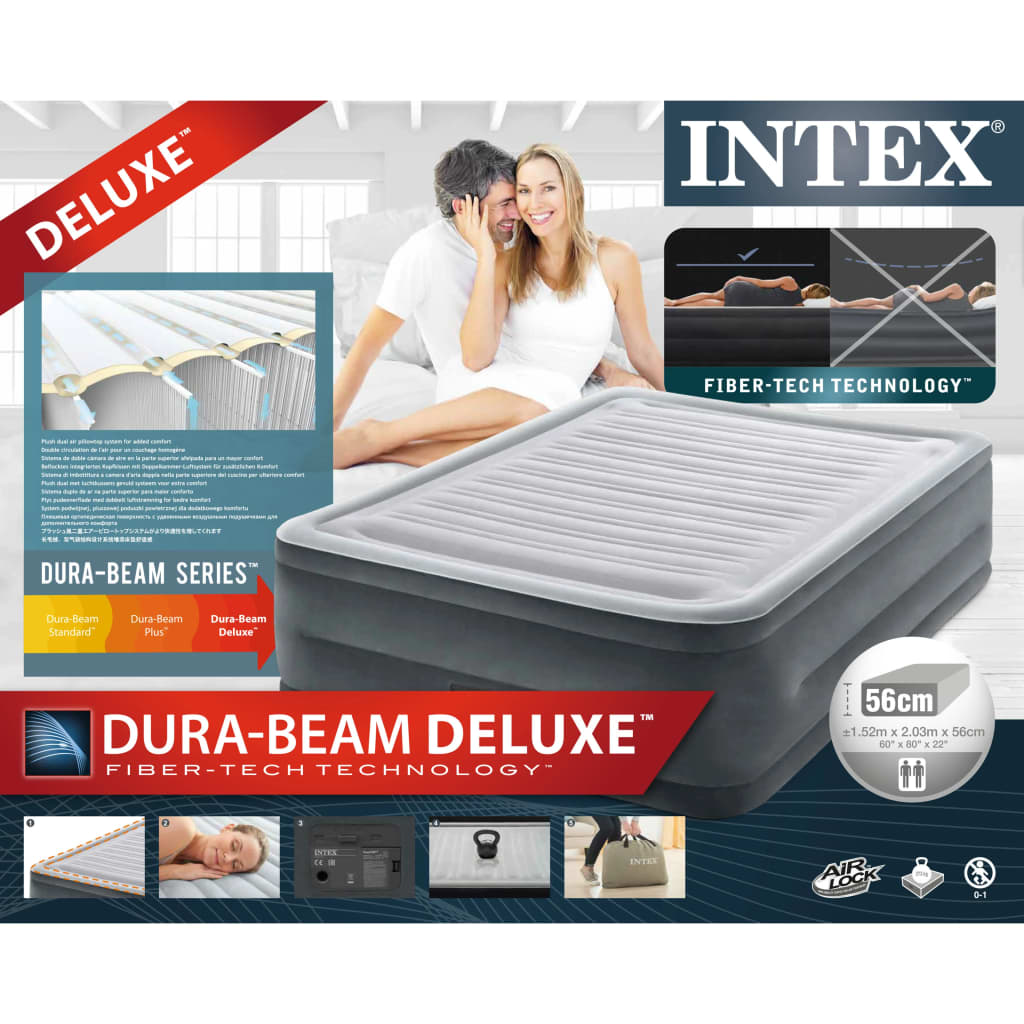 Intex Надуваем дюшек "Dura-Beam Deluxe Comfort Plush" Queen 56 см