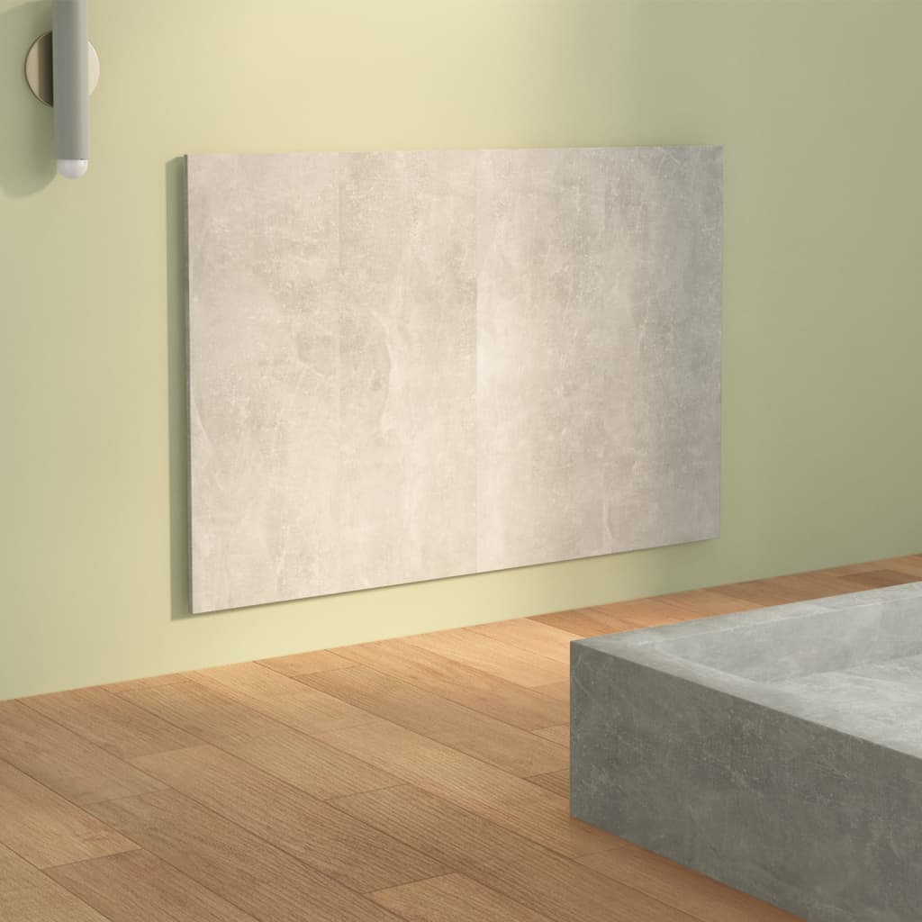 vidaXL Табла за легло, бетонно сива, 120x1,5x80 см, инженерно дърво