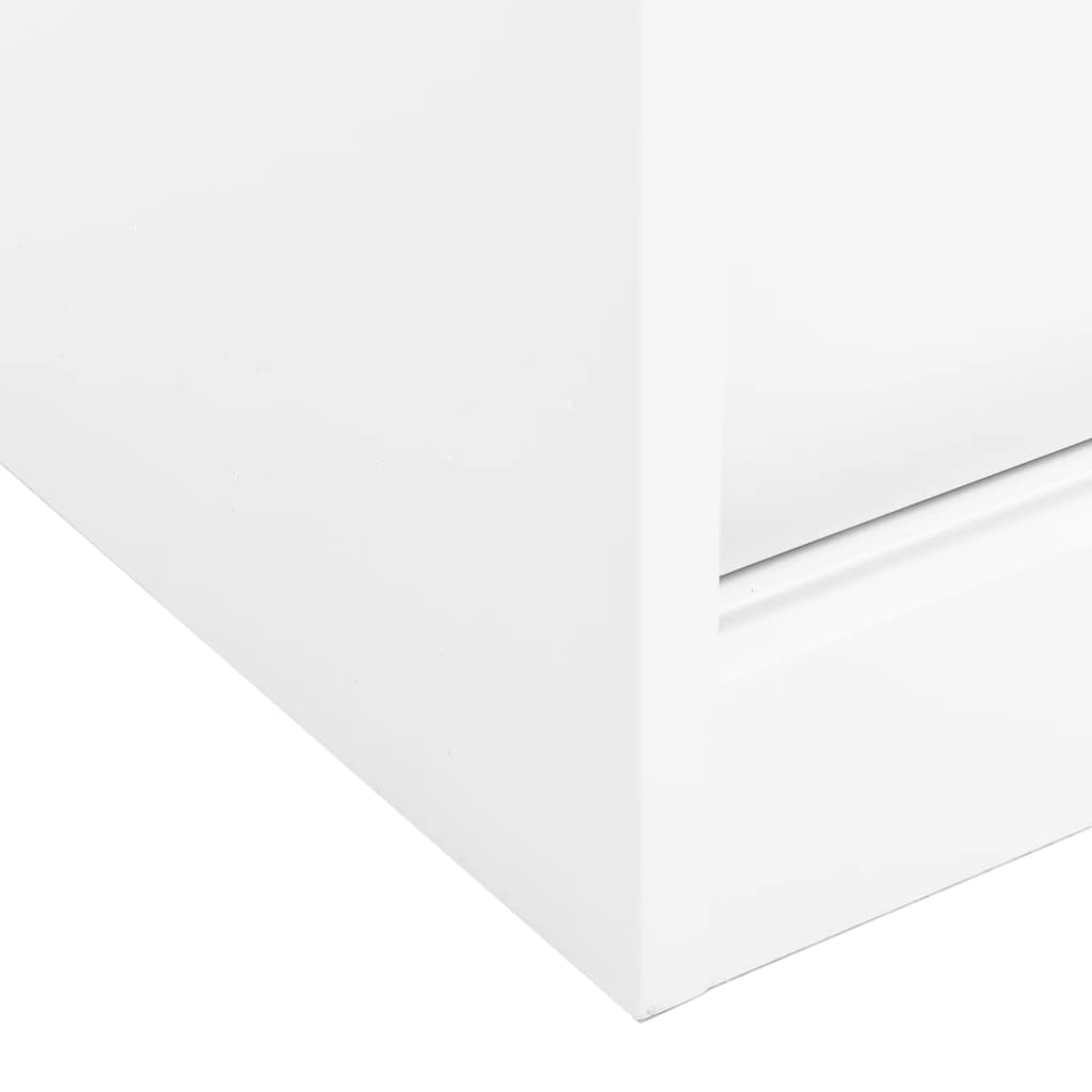 vidaXL Офис шкаф с плъзгаща се врата, бял, 90x40x90 см, стомана