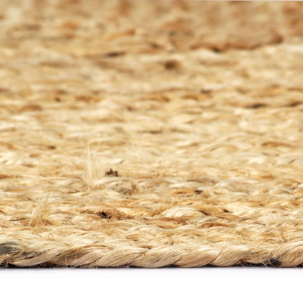vidaXL Ръчно тъкан килим от юта, естествен цвят, 80x160 см
