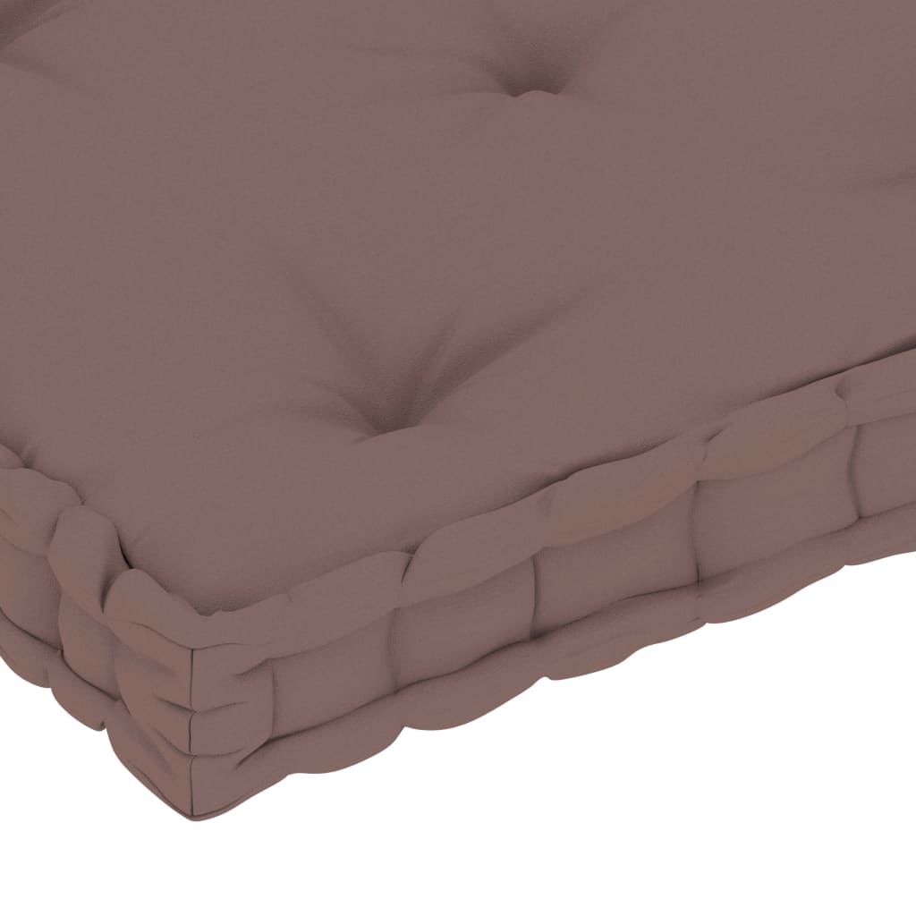 vidaXL Палетна възглавница за под, таупе, 73x40x7 см, памук