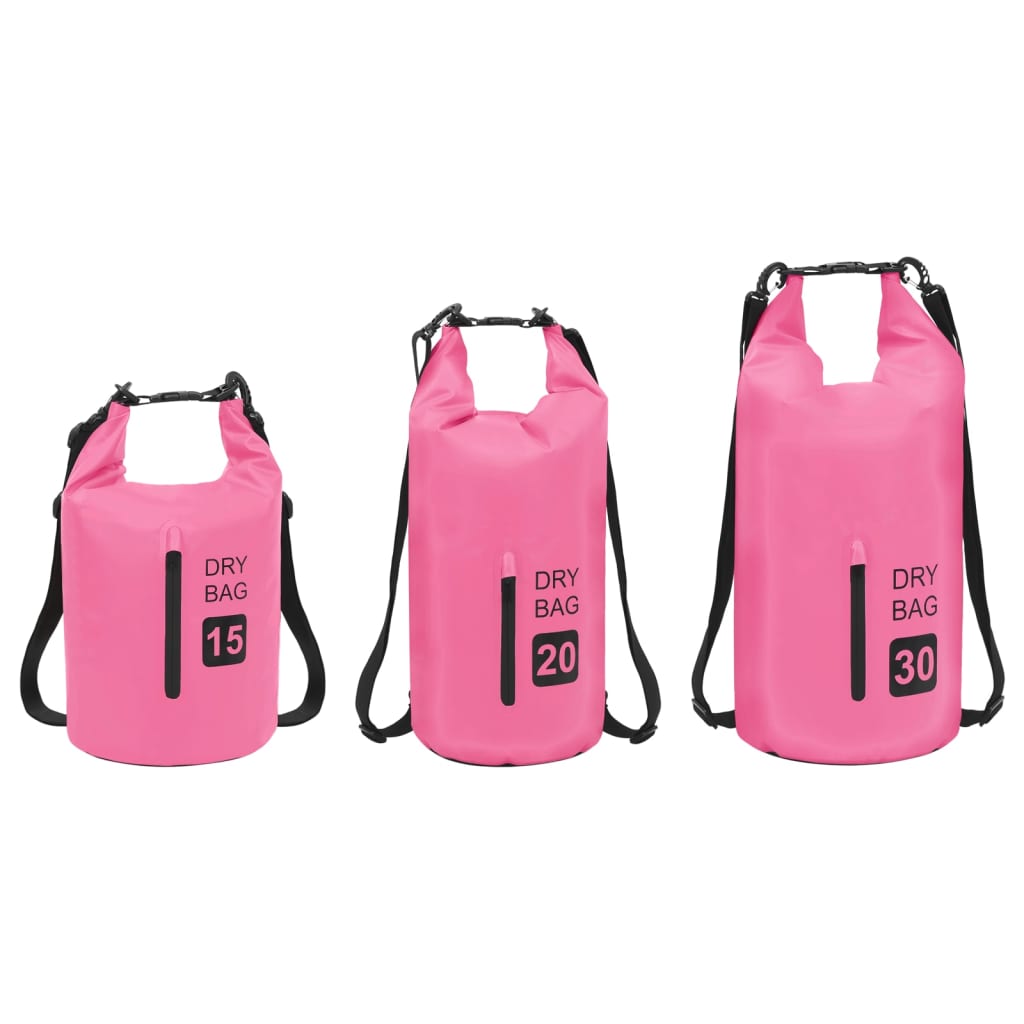 vidaXL Суха торба с цип, розова, 20 л, PVC