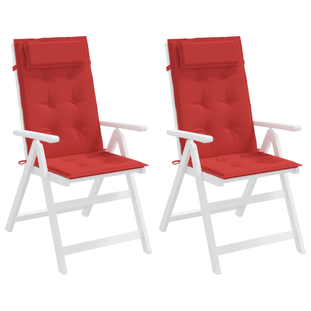 vidaXL Възглавници за столове с облегалка 2 бр червени Оксфорд плат