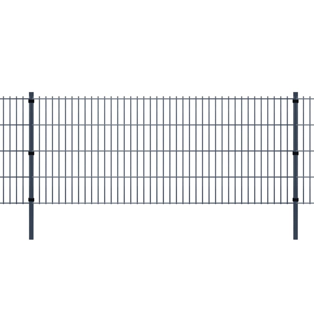 vidaXL Стълбове за ограда 10 бр сиви 150 см поцинкована стомана
