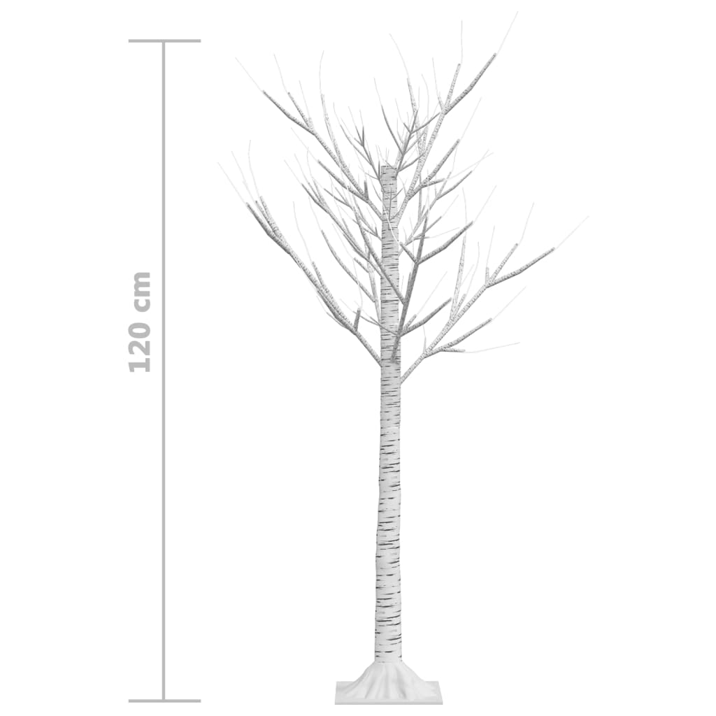 vidaXL Коледно дърво 120 LED 1,2 м топло бяло върба за закрито/открито