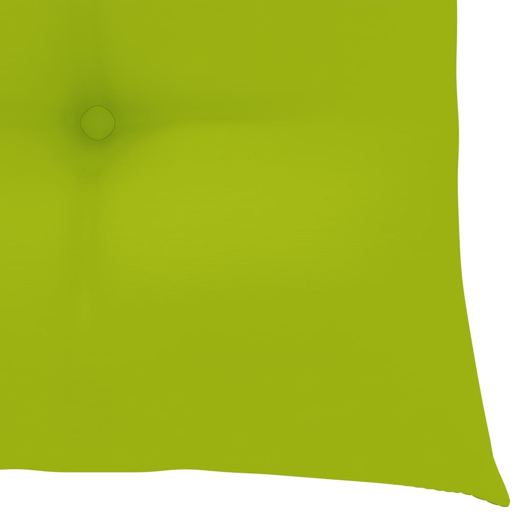vidaXL Столове Батавия 2 бр с яркозелени възглавници тик масив