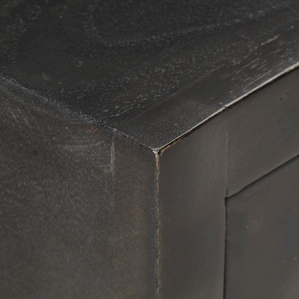 vidaXL Нощно шкафче, черно и златисто, 40х30х50 см, манго масив