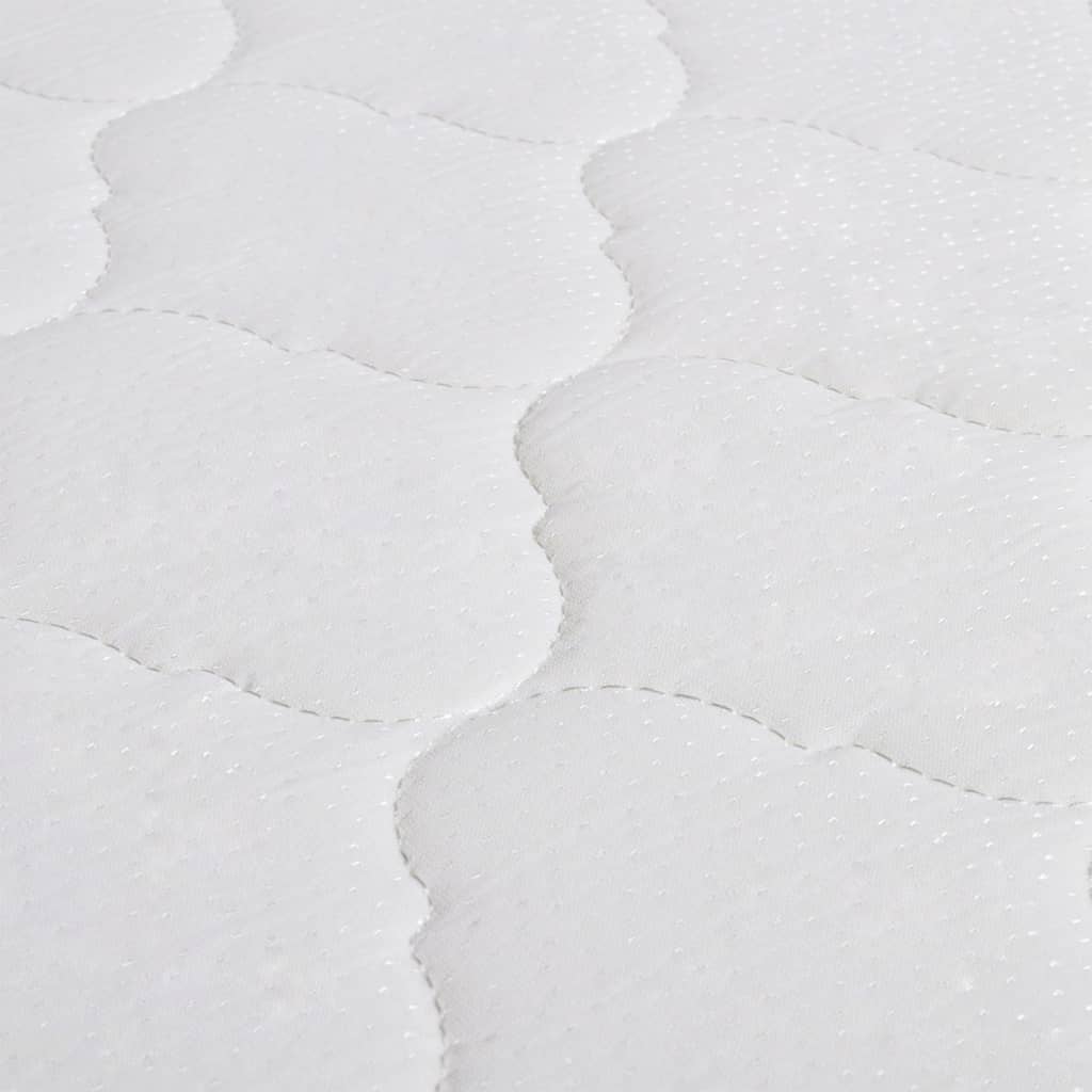 vidaXL Легло с матрак от мемори пяна, бяло, изкуствена кожа, 120x200 см