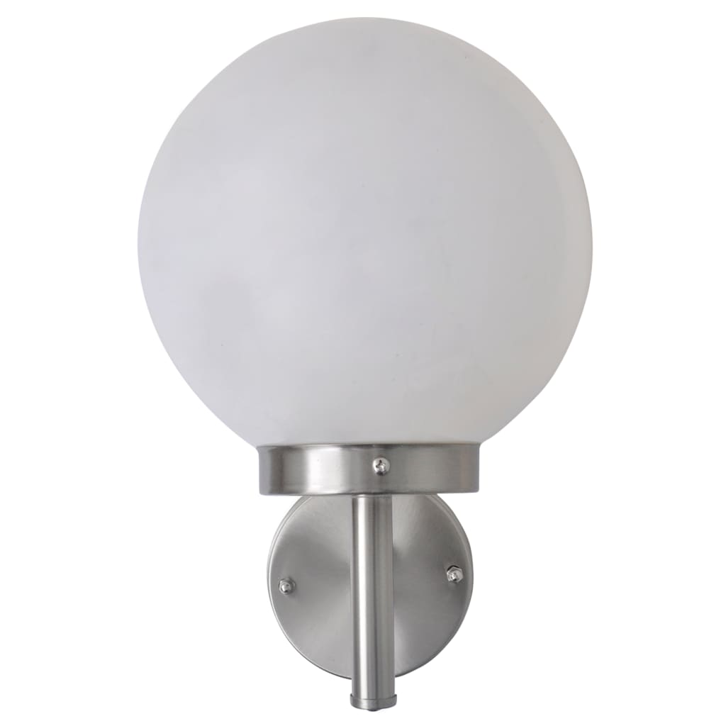 Стенна лампа от неръждаема стомана, сферична форма