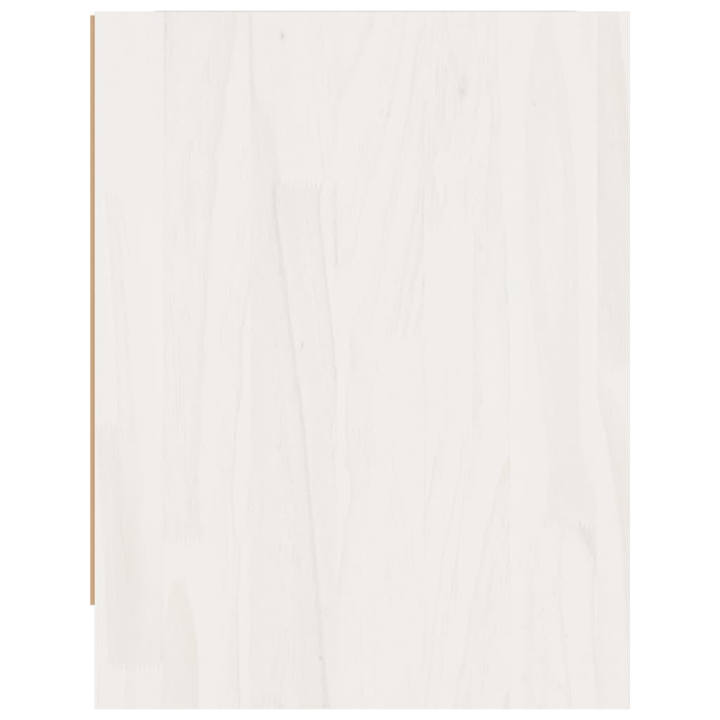 vidaXL Нощно шкафче, бяло, 40x30,5x40 см, бор масив