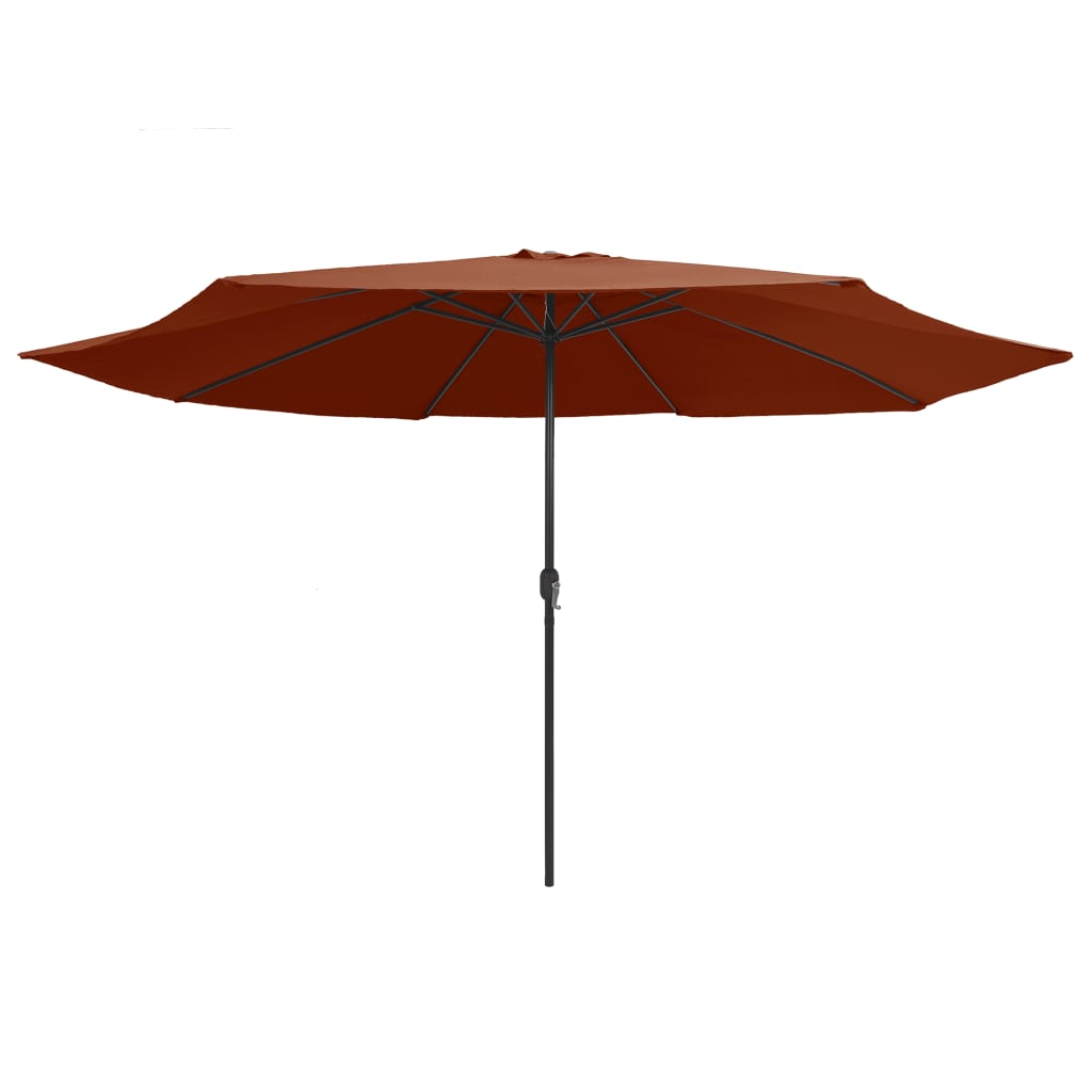 vidaXL Градински чадър с метален прът, 400 см, теракота