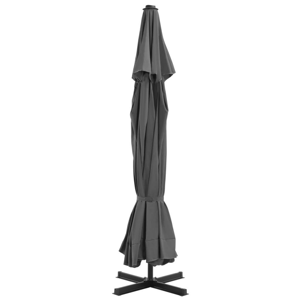 vidaXL Градински чадър с алуминиев прът, 500 см, антрацит