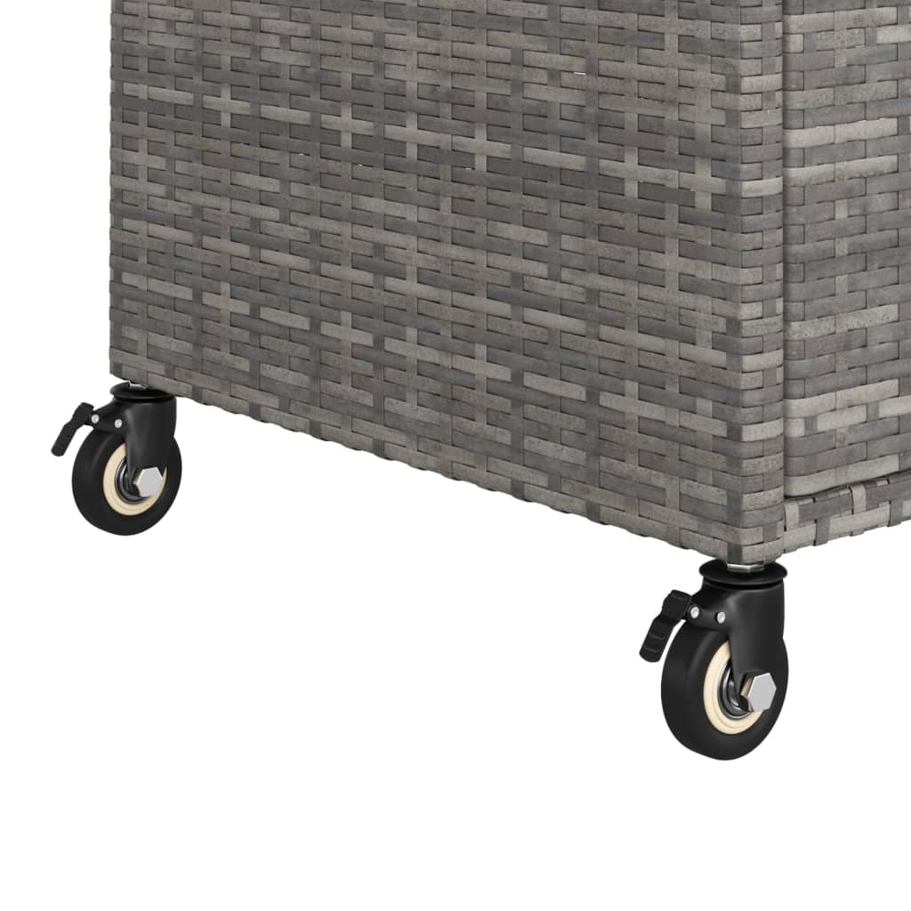vidaXL Бар количка с чекмедже, сива, 100x45x97 см, полиратан