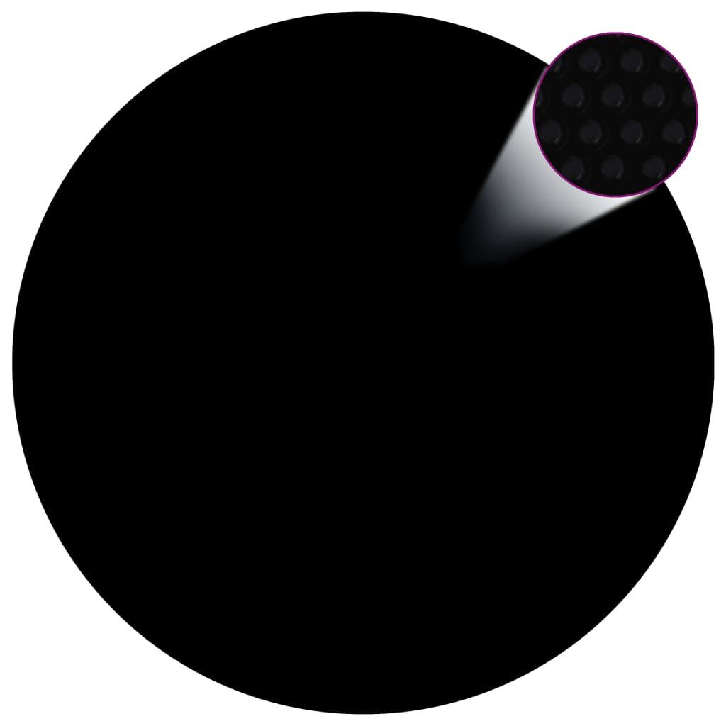 vidaXL Плаващо соларно покривало за басейн, PE, 488 см, черно и синьо