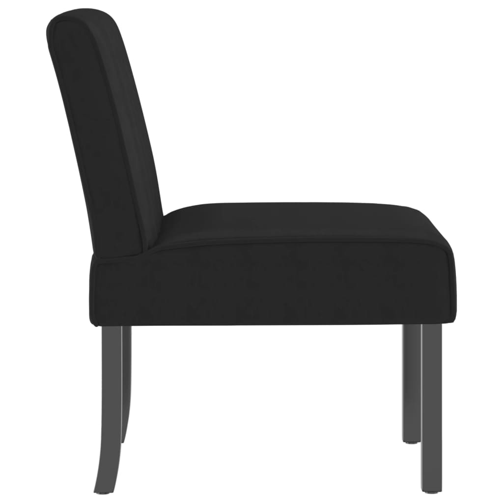 vidaXL Ниско кресло, черно, кадифе