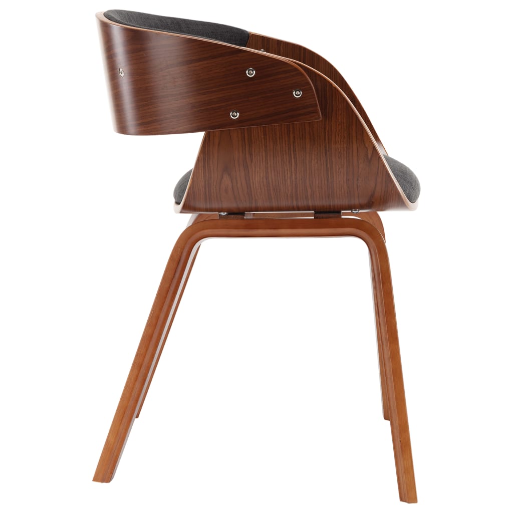 vidaXL Трапезен стол, сив, извито дърво и текстил