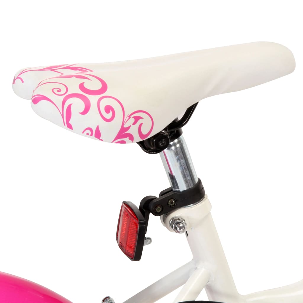 vidaXL Детски велосипед, 18 цола, розово и бяло