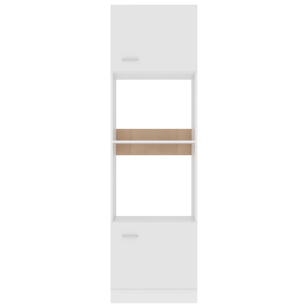 vidaXL Шкаф за микровълнова, бял, 60x57x207 см, ПДЧ