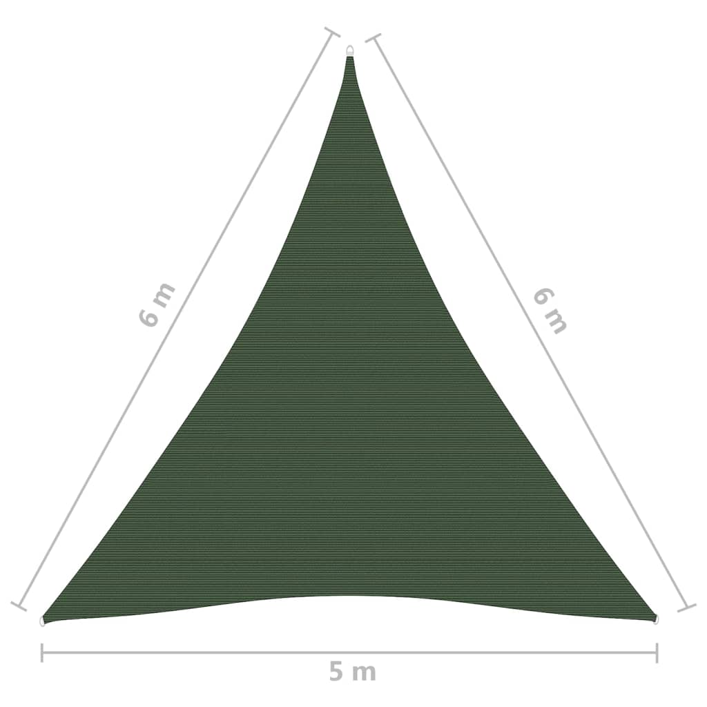 vidaXL Платно-сенник, 160 г/м², тъмнозелено, 5x6x6 м, HDPE