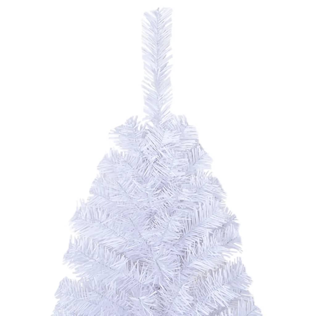 vidaXL Изкуствена коледна елха с гъсти клонки, бяла, 240 см, PVC