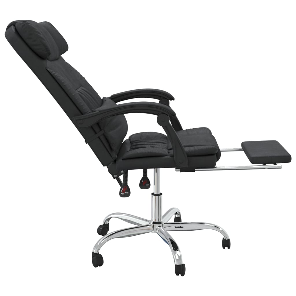 vidaXL Масажен наклоняем офис стол, черен, изкуствена кожа