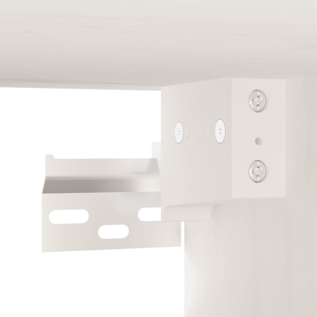 vidaXL Стенен шкаф, бял, 80x30x30 см, борово дърво масив