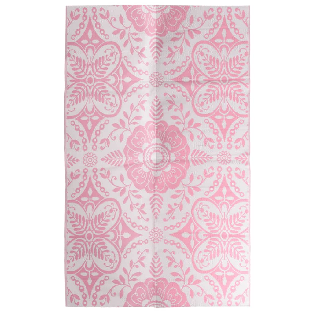 vidaXL Външен килим, розов, 190x290 см, PP