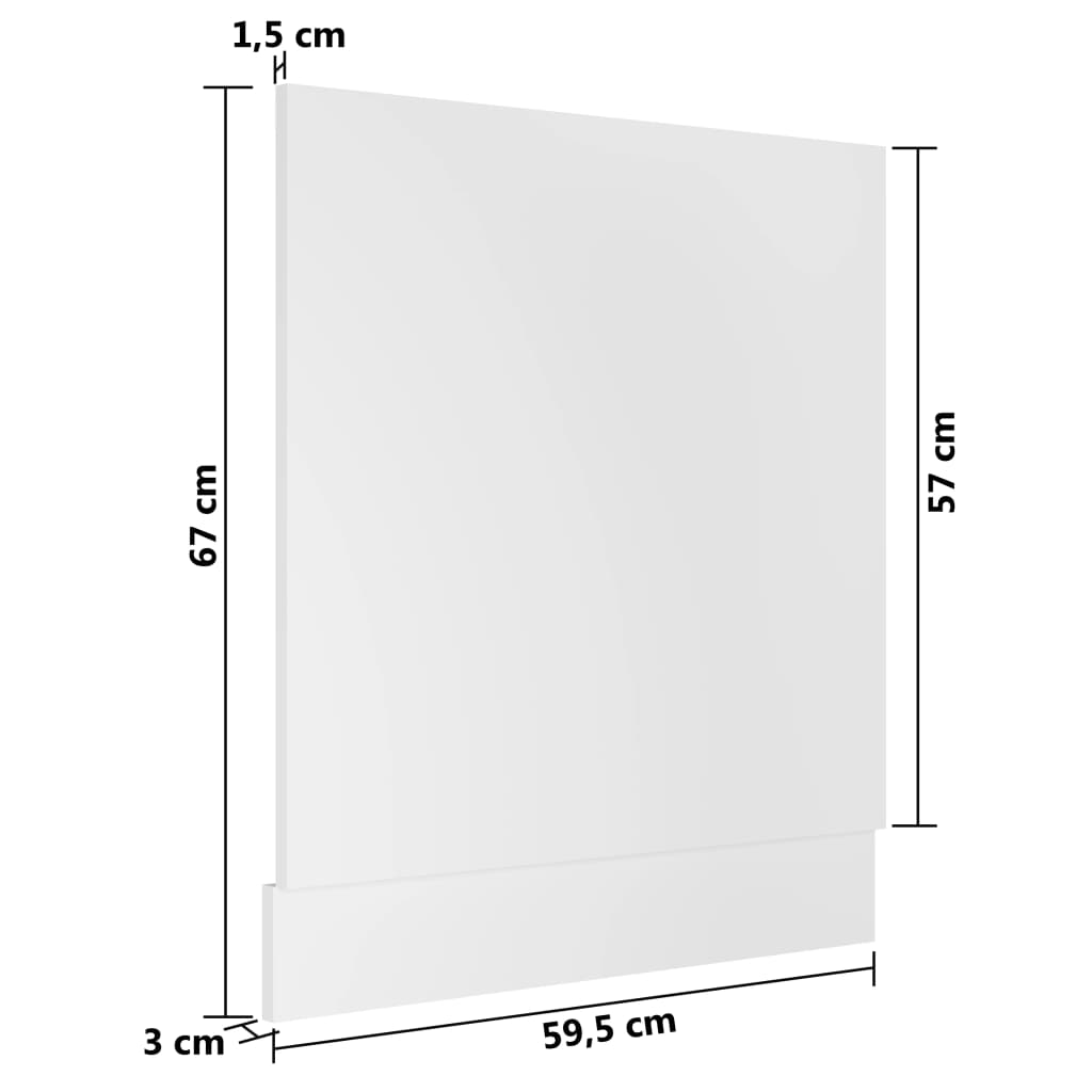 vidaXL Панел за съдомиялна машина, бял, 59,5x3x67 см, ПДЧ