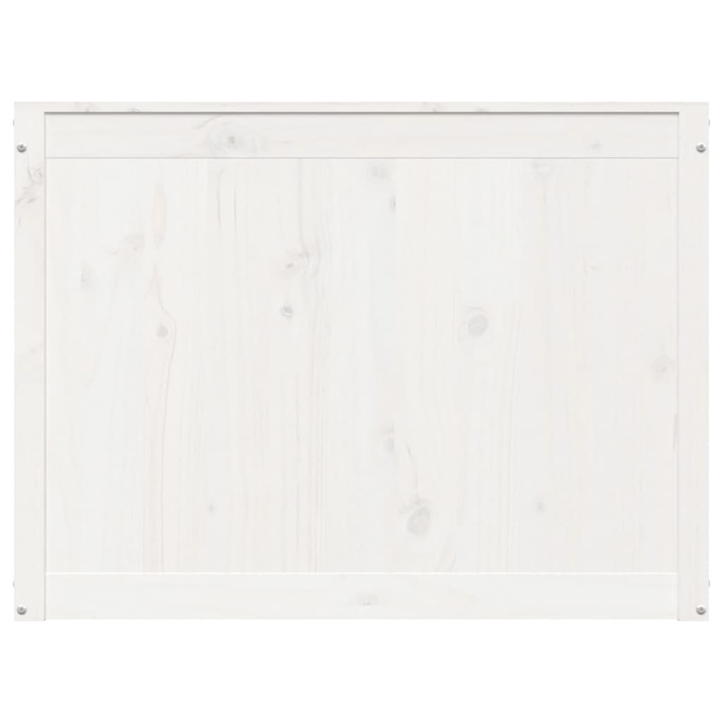 vidaXL Кутия за пране, бяла, 88,5x44x66 см, борово дърво масив