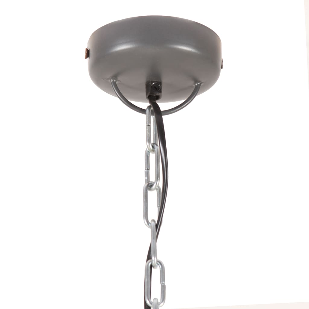 vidaXL Индустриална пенделна лампа, 32 см, сива, E27