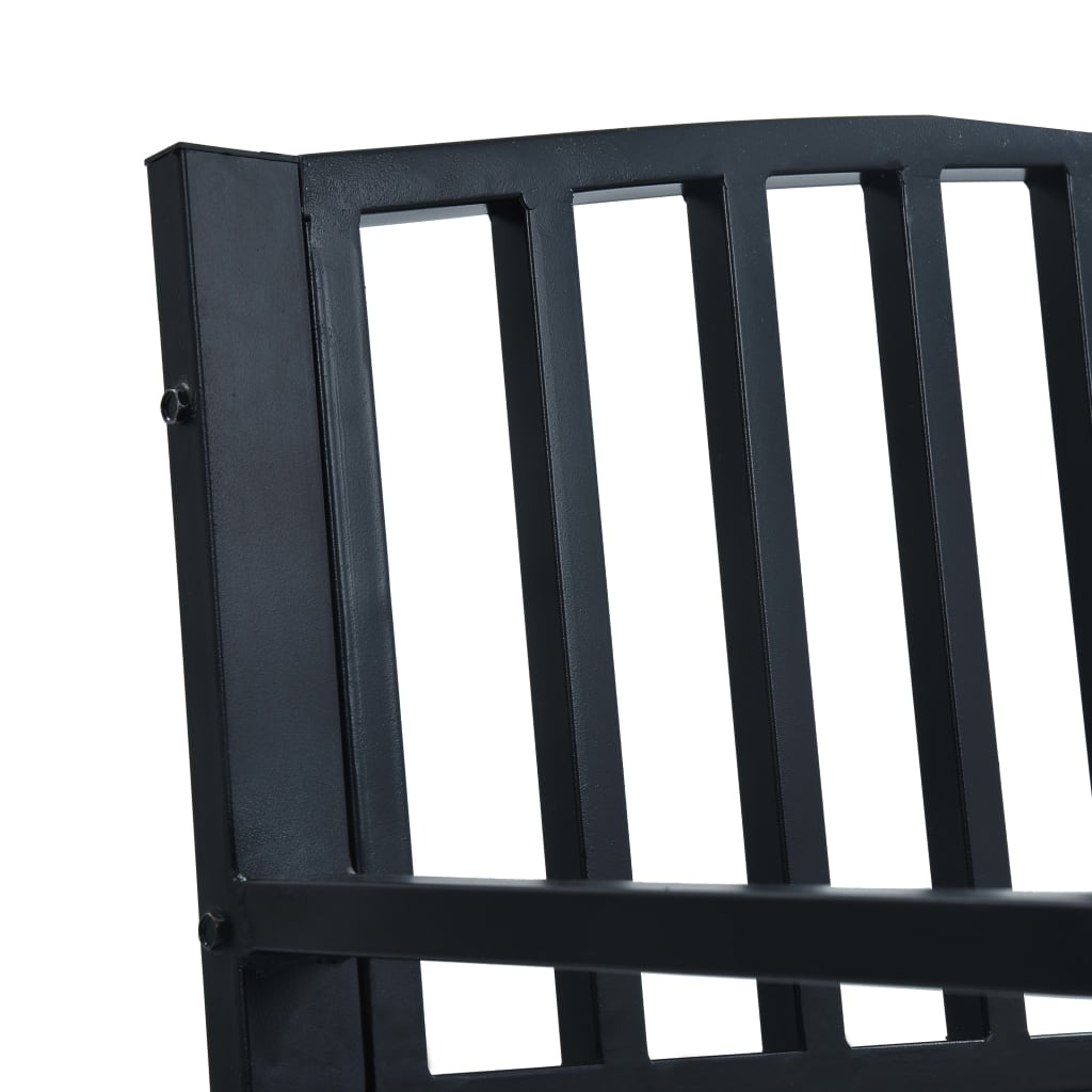 vidaXL Градинска пейка, черна, 120 см, стомана