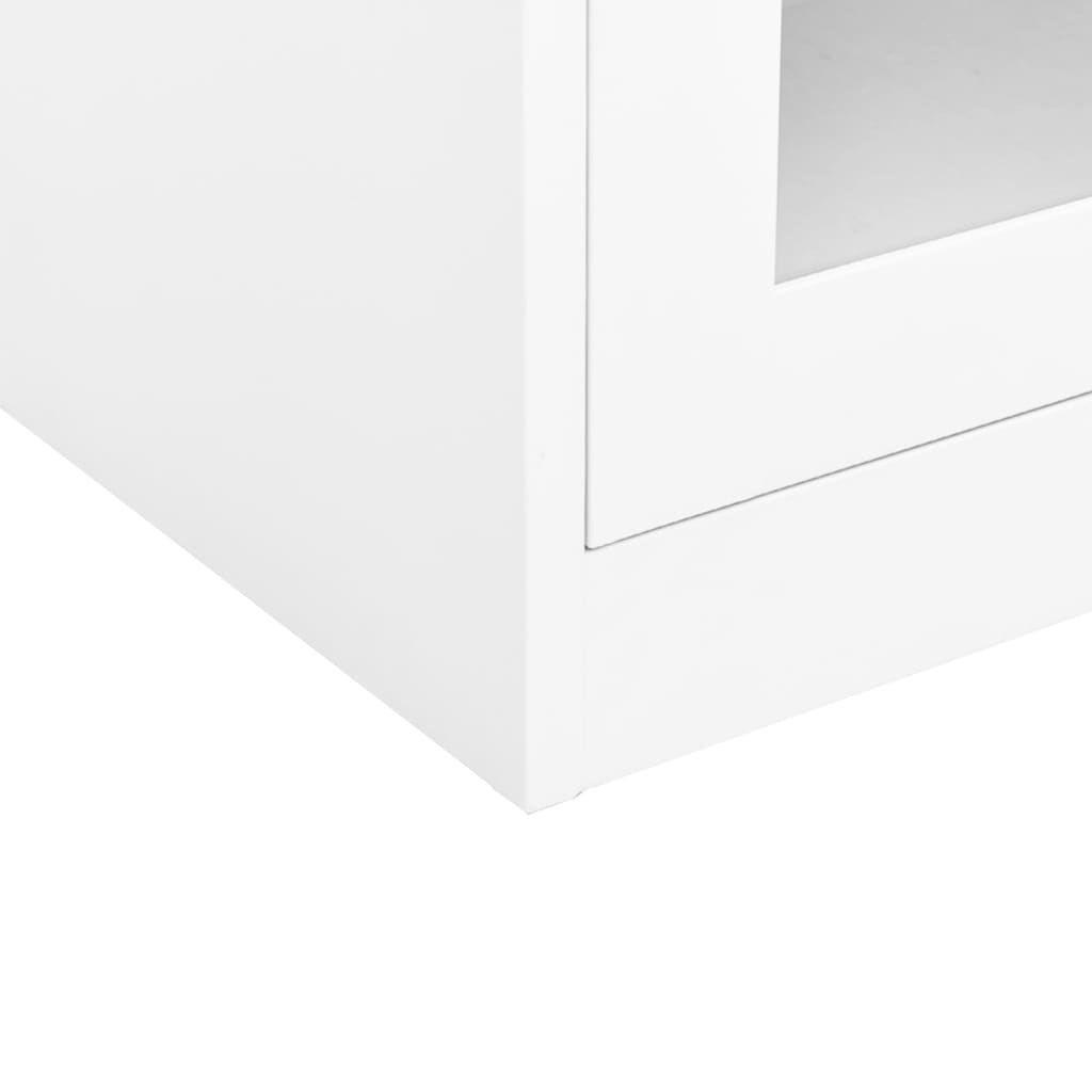 vidaXL Офис шкаф, бял, 90x40x90 см, стомана