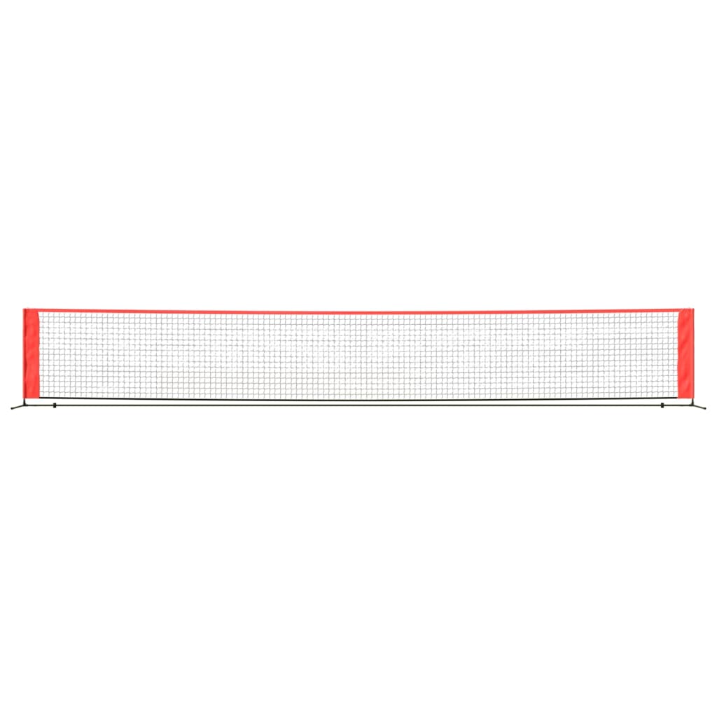 vidaXL Мрежа за тенис, черно-червена, 600x100x87 см, полиестер