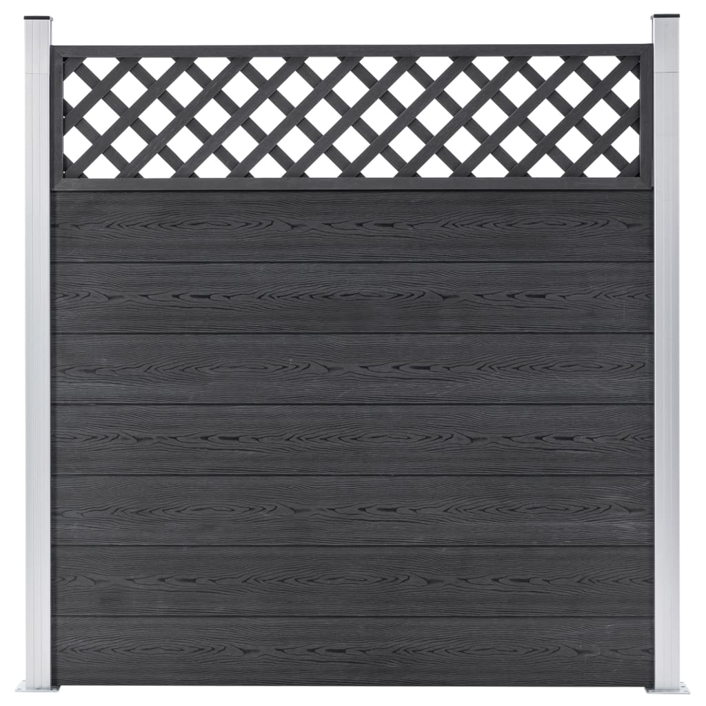 vidaXL Комплект WPC ограда, 4 квадратни пана, 699x185 см, сив