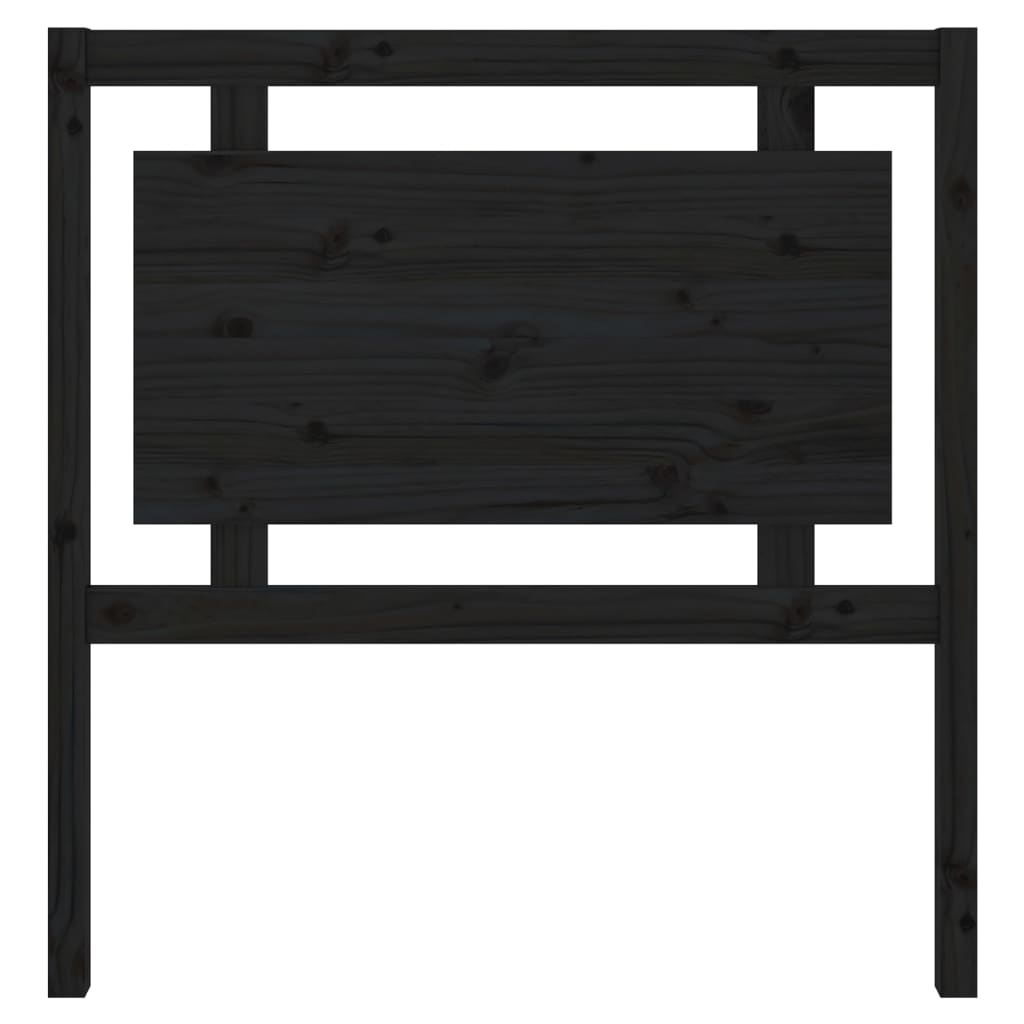 vidaXL Горна табла за легло, черна, 95,5x4x100 см, бор масив