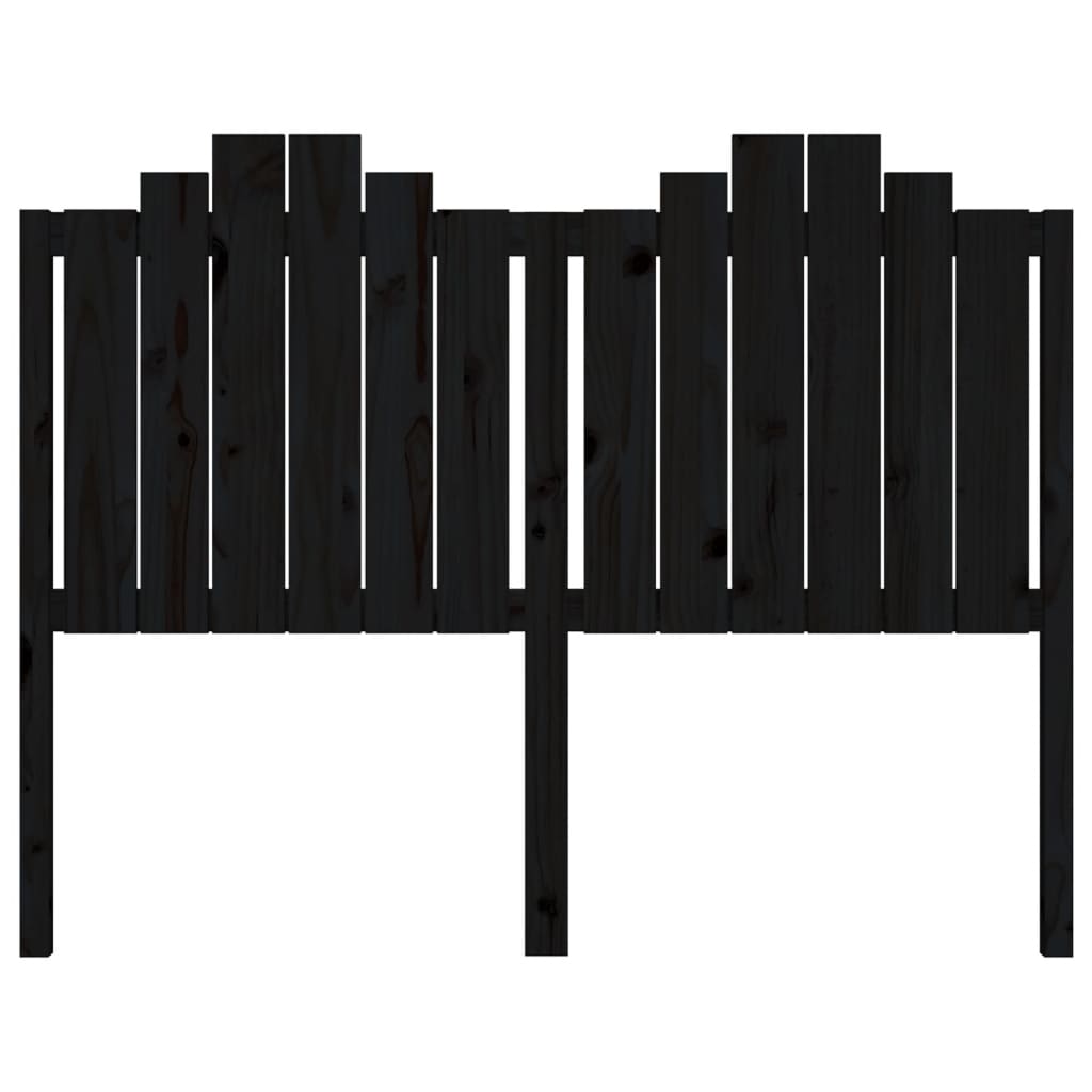 vidaXL Горна табла за легло, черна, 146x4x110 см, бор масив