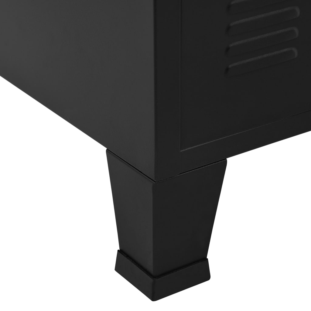 vidaXL Индустриален скрин за съхранение, черен, 75x40x80 cм, стомана