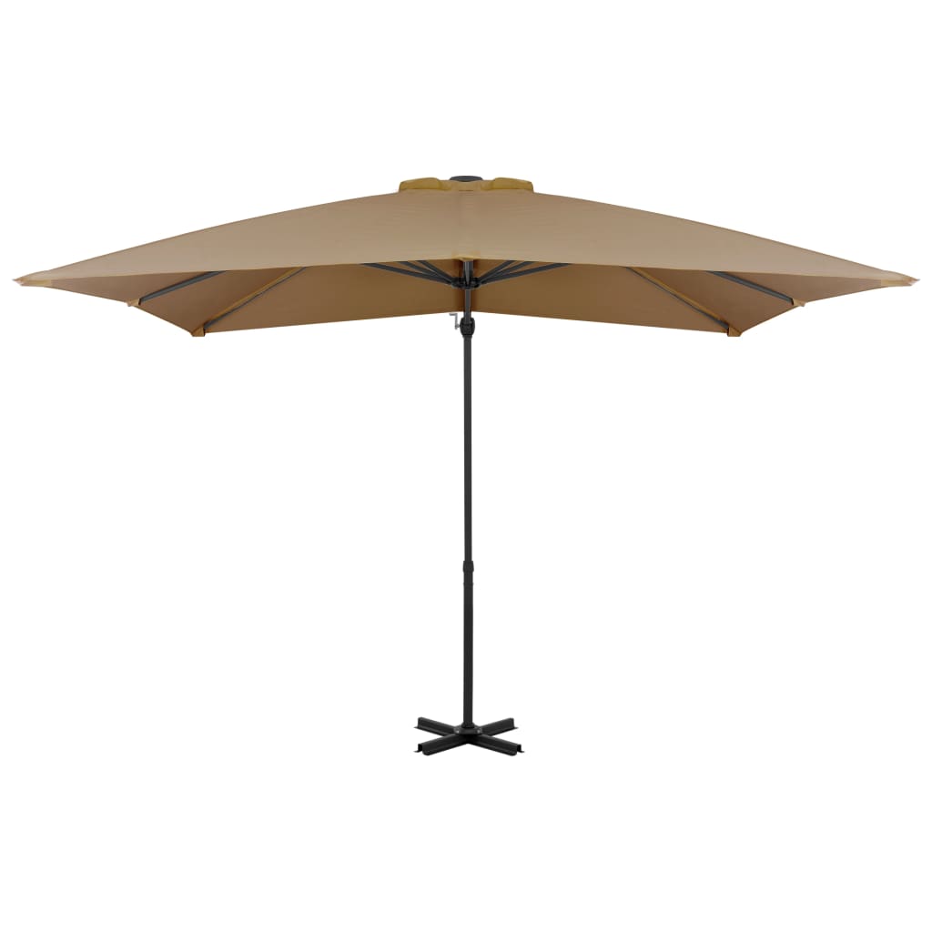 vidaXL Градински чадър чупещо рамо с алуминиев прът 250x250 см таупе