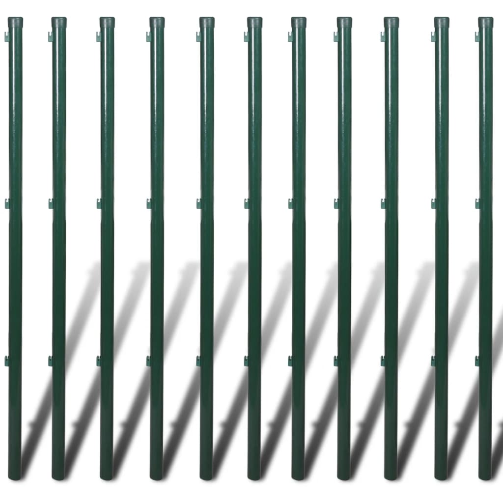 vidaXL Оградна мрежа с колове и клинове, стомана, 1,0x25 м