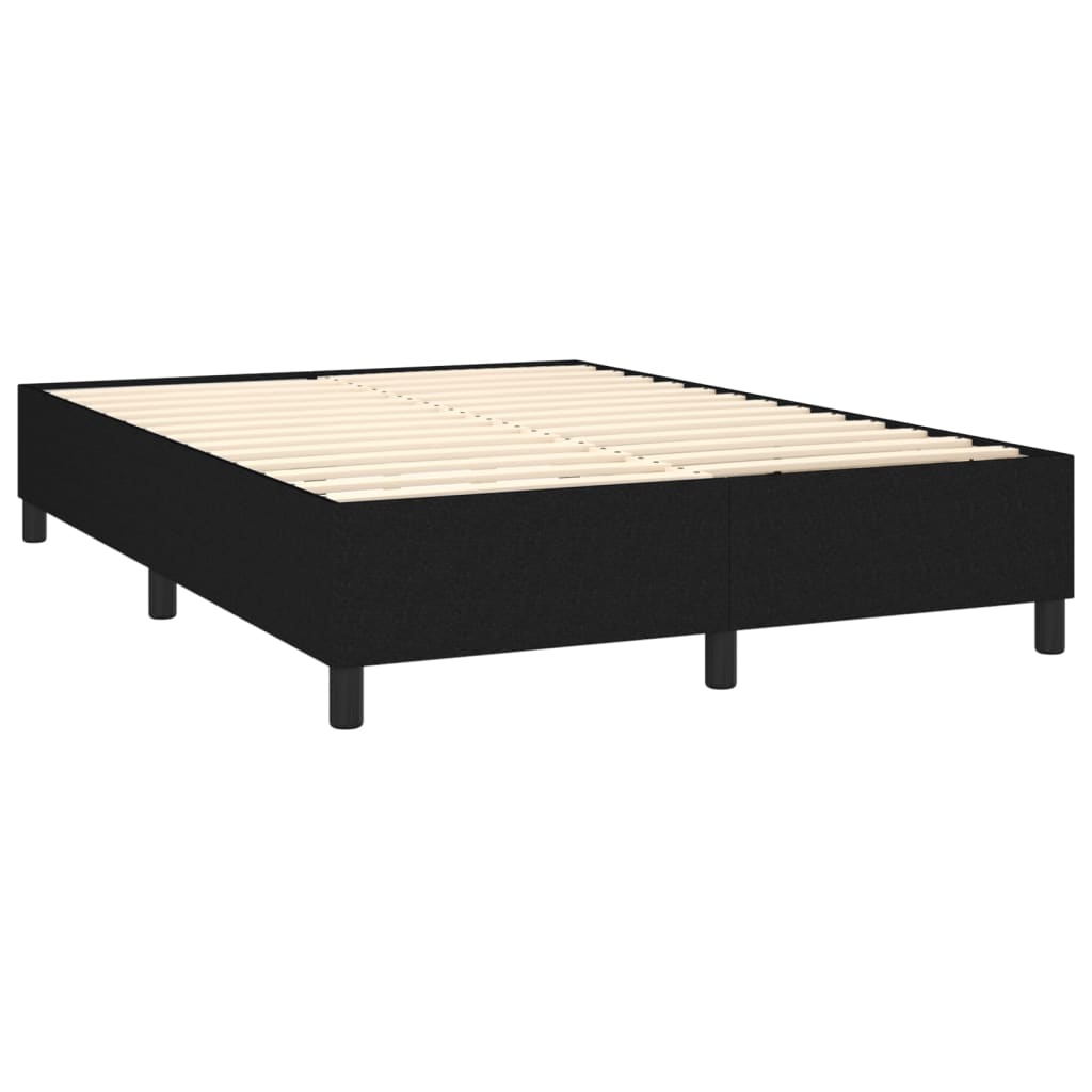 vidaXL Боксспринг легло с матрак, черно, 140x200 см, плат