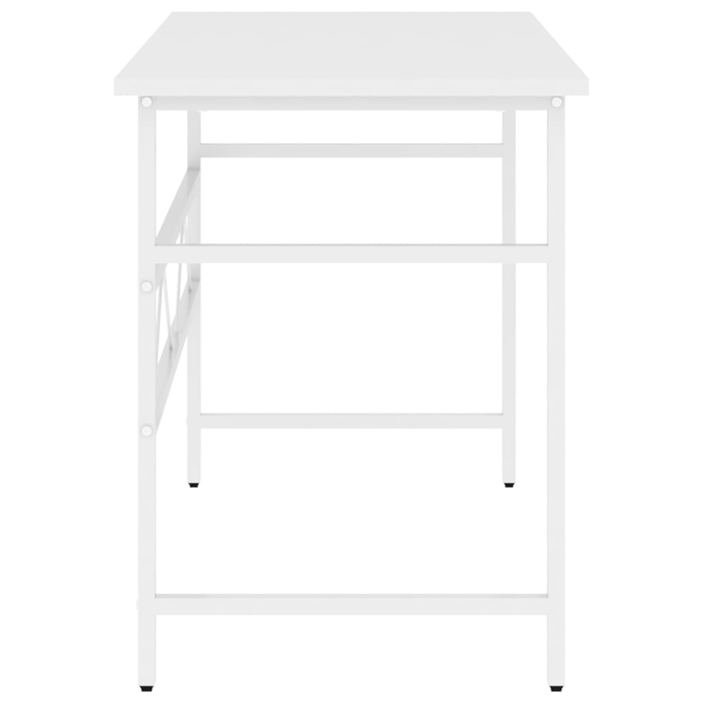 vidaXL Компютърно бюро, бяло, 105x55x72 см, МДФ и метал