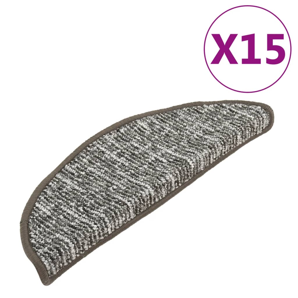 vidaXL Постелки за стъпала, 15 бр, антрацит, 56x17x3 см
