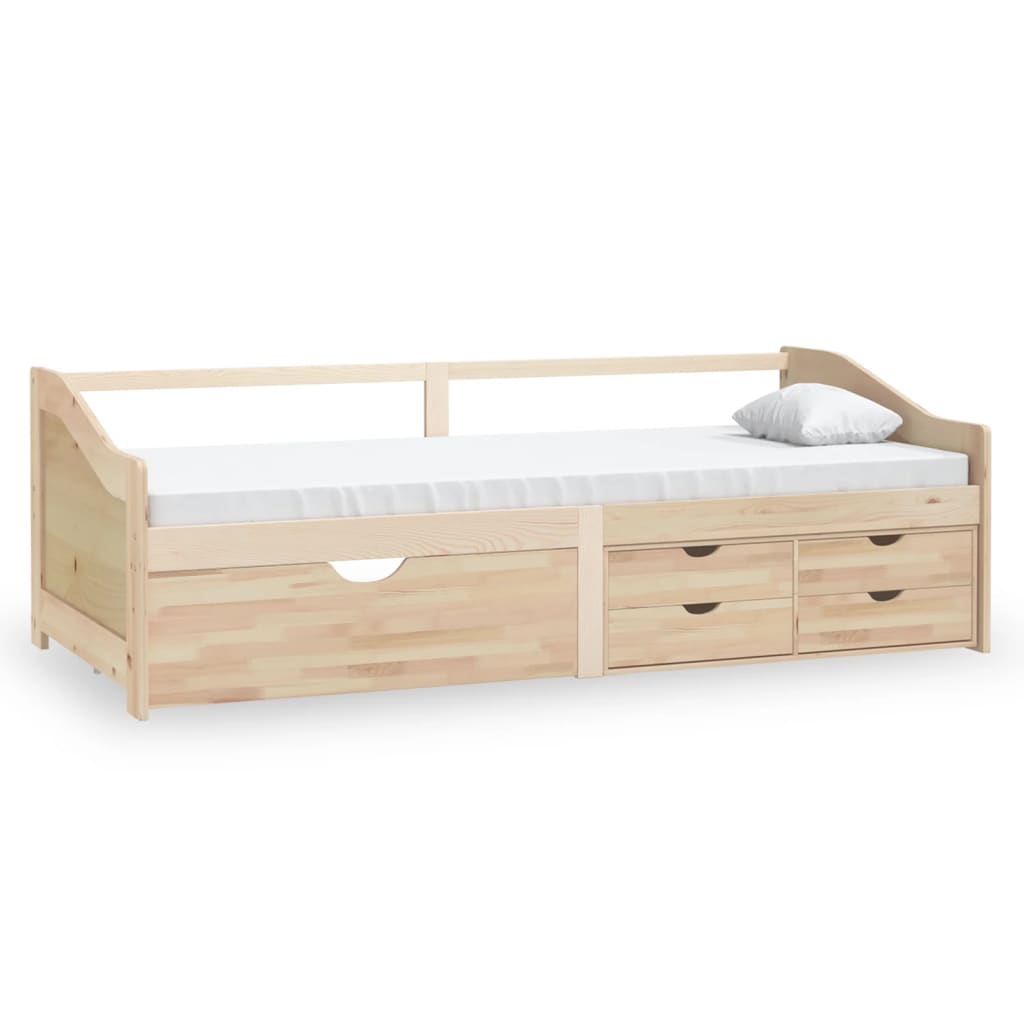 vidaXL 3-местно дневно легло с чекмеджета, бор масив, 90х200 см
