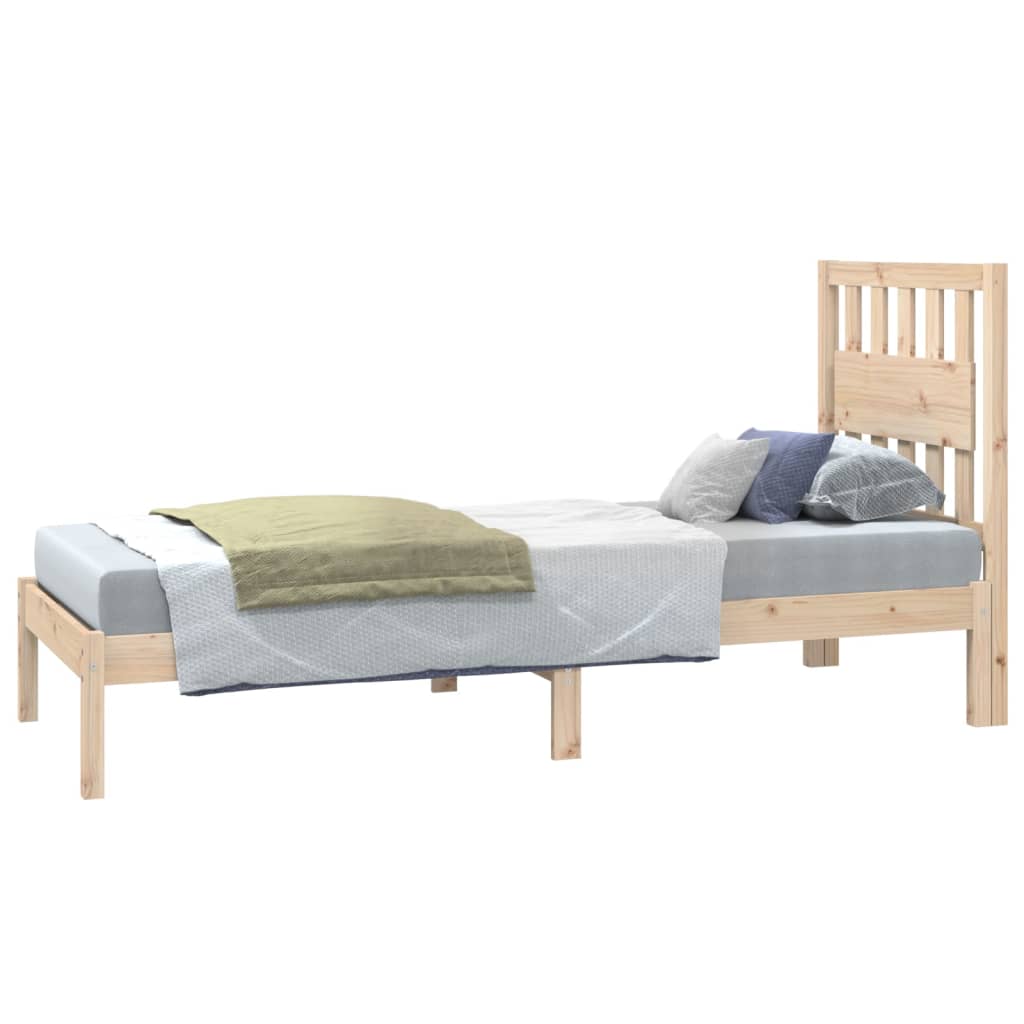 vidaXL Рамка за легло, масивно дърво бор, 75x190 см, Small Single