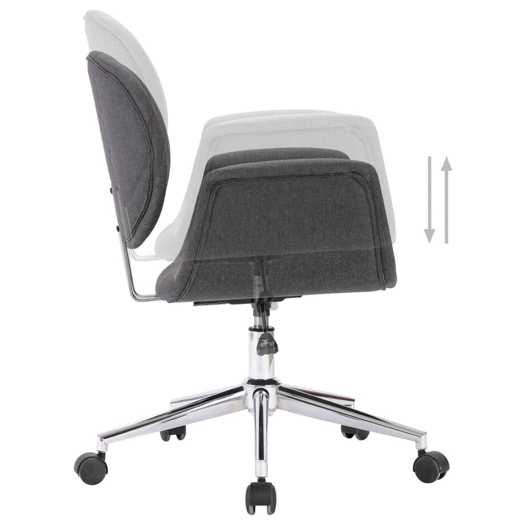 vidaXL Въртящ се офис стол, сив, текстил