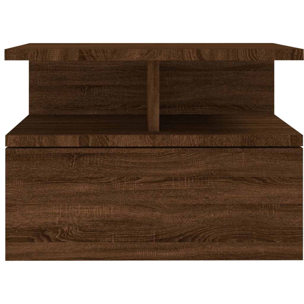 vidaXL Плаващо нощно шкафче, кафяво дъб, 40x31x27 см, инженерно дърво