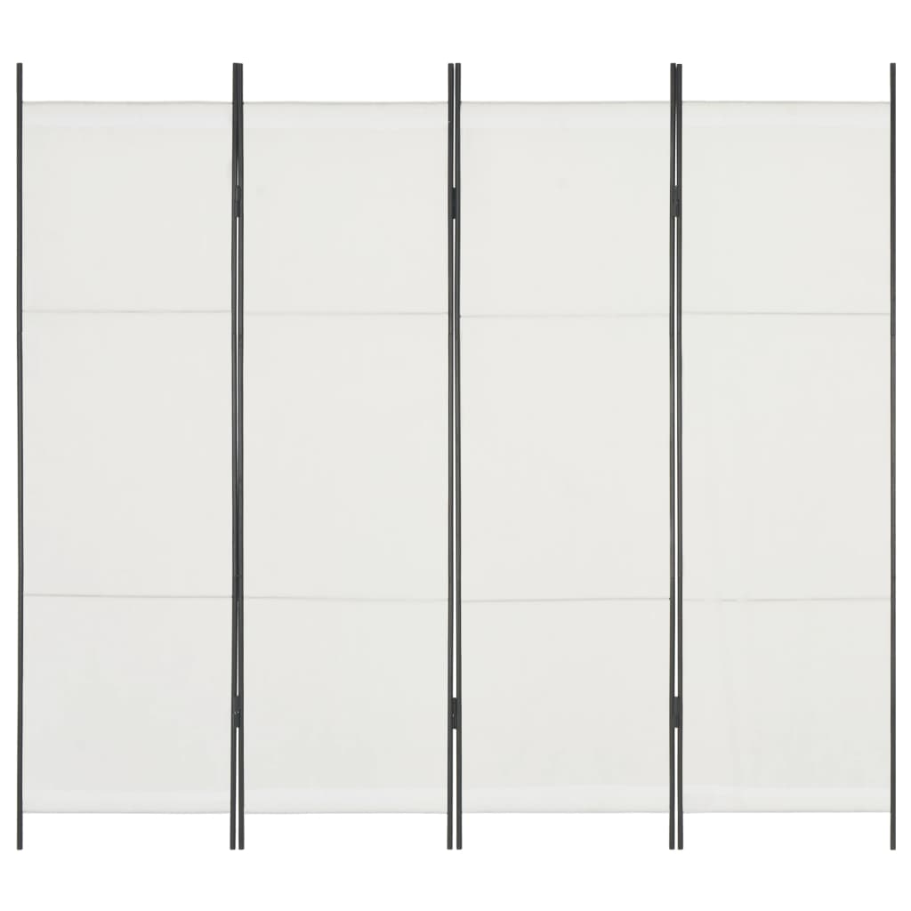 vidaXL Параван за стая, 4 панела, бял, 200x180 см